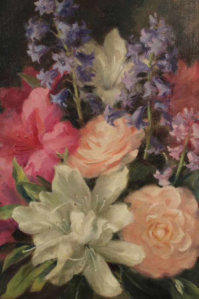 Lot 83: George Hoffman, oil on canvas floral still life