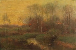 Lot 84: Alexander Van Laer, oil on canvas, Sunset Landscape