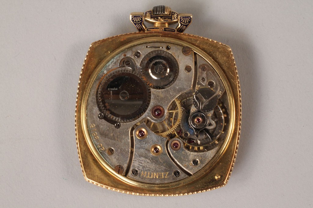 Lot 109: 18K Gold and Enamel Cartier Pendant Watch