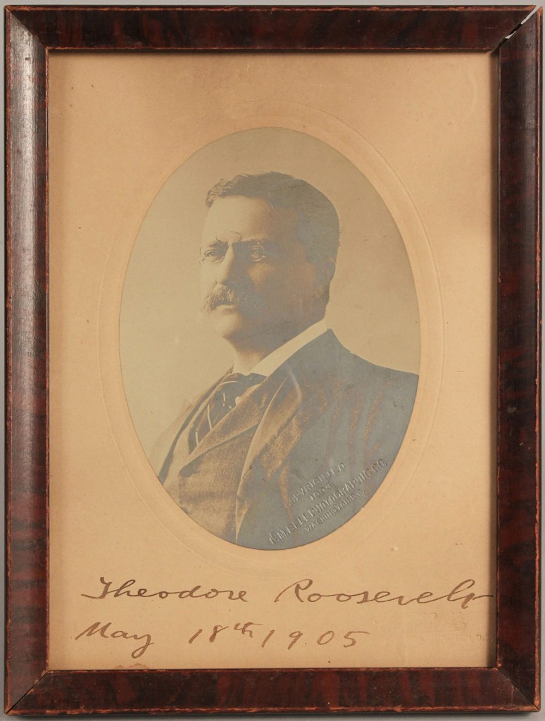 Lot 11: Theodore Roosevelt signed & dated photograph