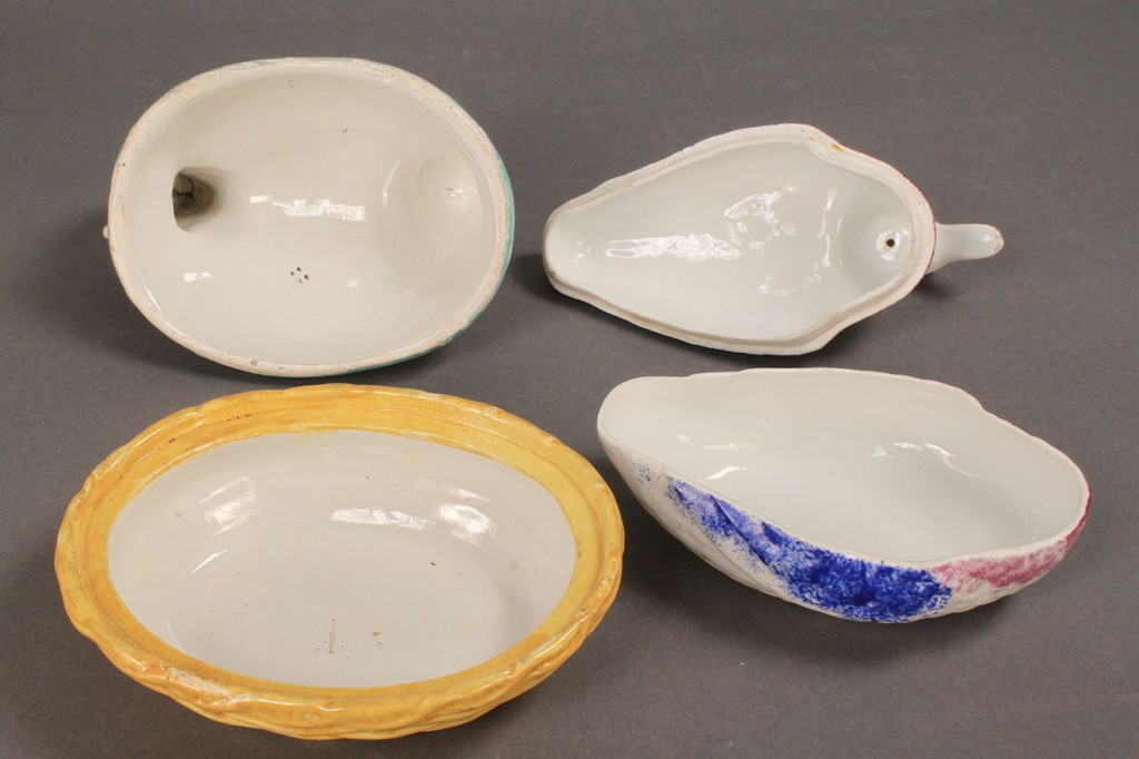 Lot 124: 19th Century Porcelain Duck and Hen on Nests, 2 pi