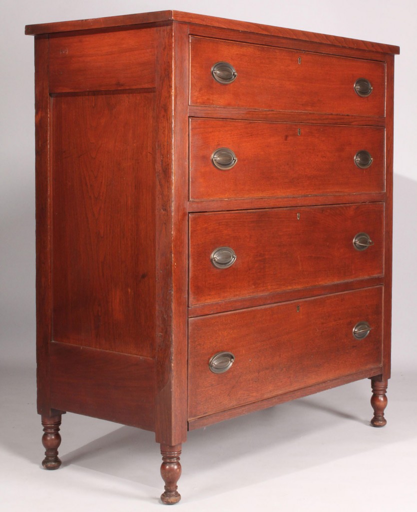 Lot 129: Southern Sheraton chest of drawers