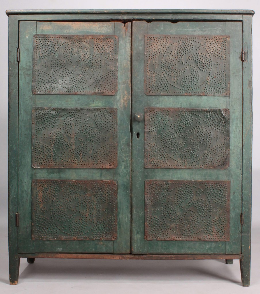 Lot 136: NC Green-painted Pie Safe