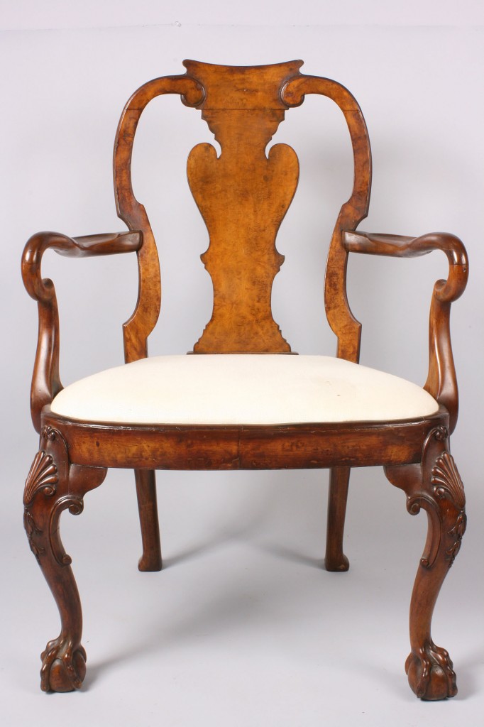 Lot 141: Queen Anne/Chippendale Transitional Style Armchair
