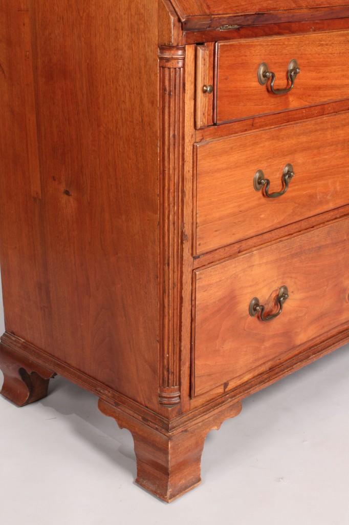 Lot 142: Chippendale Slant Front Desk with ogee feet