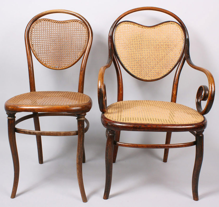 Lot 147: Thonet Bentwood Model #3 Armchair & side chair, 2