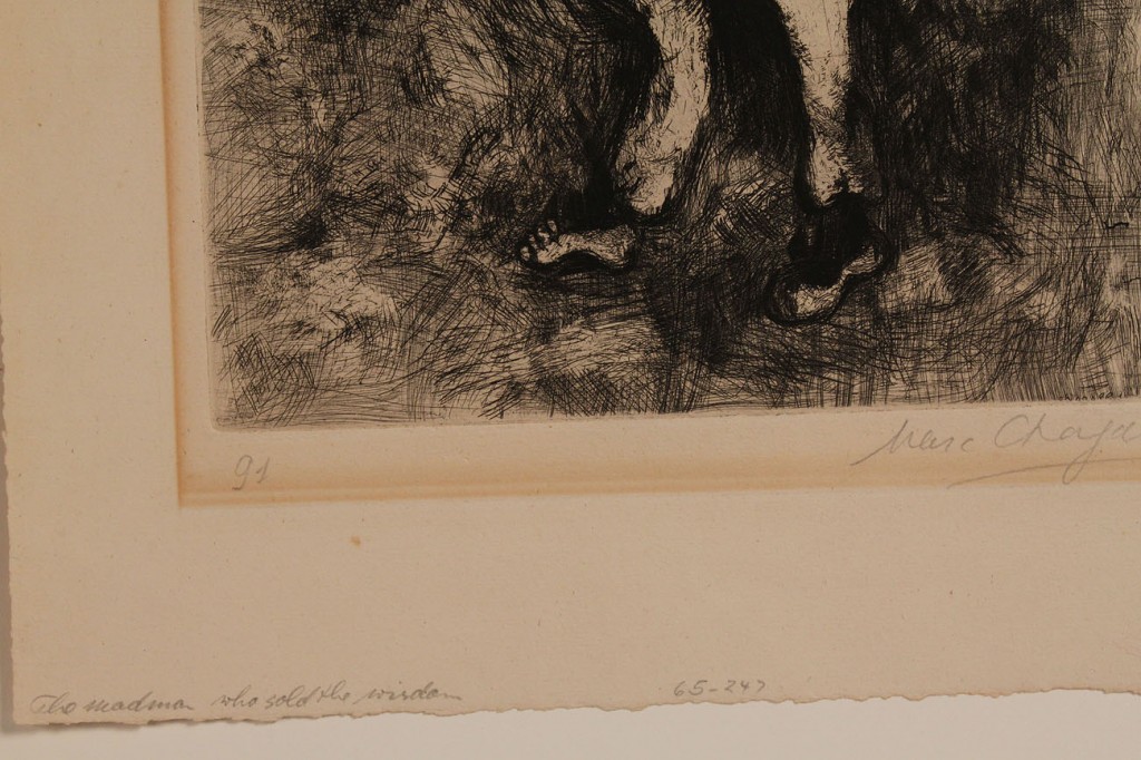 Lot 163: Marc Chagall etching, Madman Who Sold The Wisdom