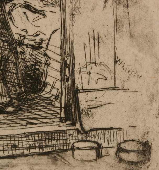 Lot 165: James Whistler etching, "La Vielle Aux Loques"
