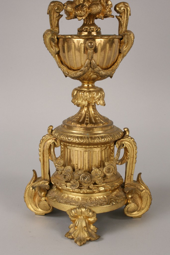 Lot 182: Pair of gilt bronze candelabra