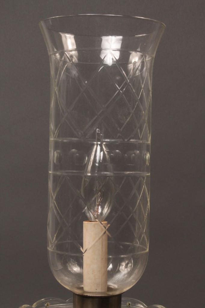 Lot 191: Pair of crystal lustre lamps