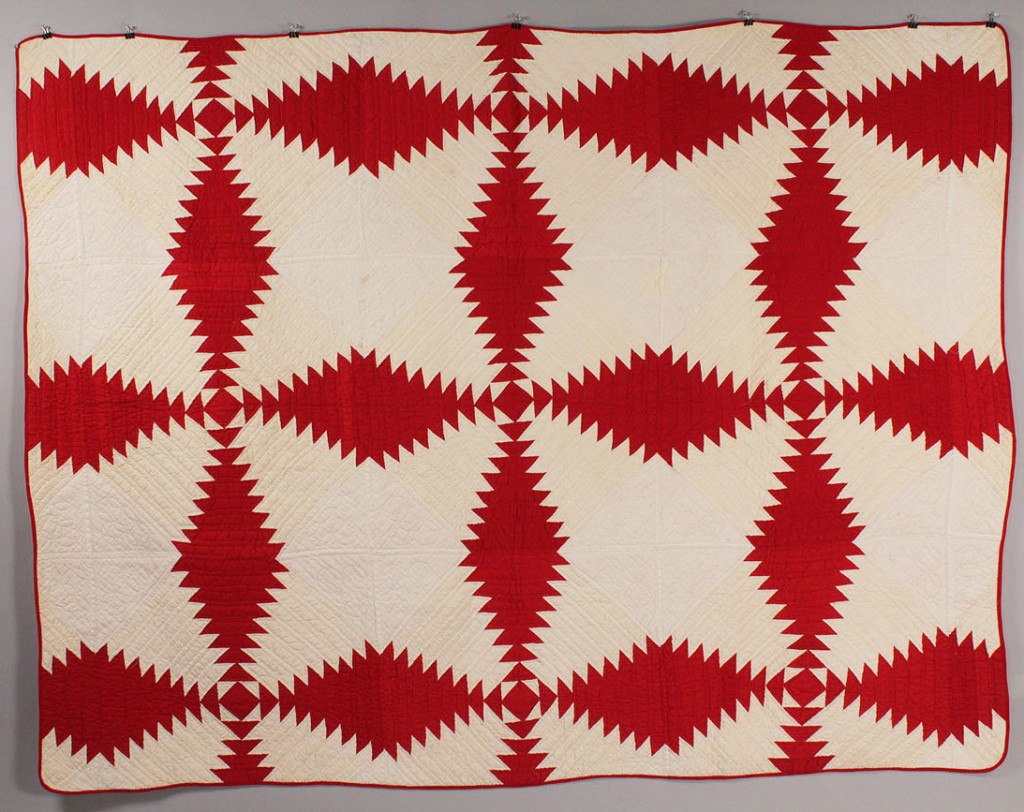 Lot 200: Southern Red & White Pieced Quilt, possibly East T