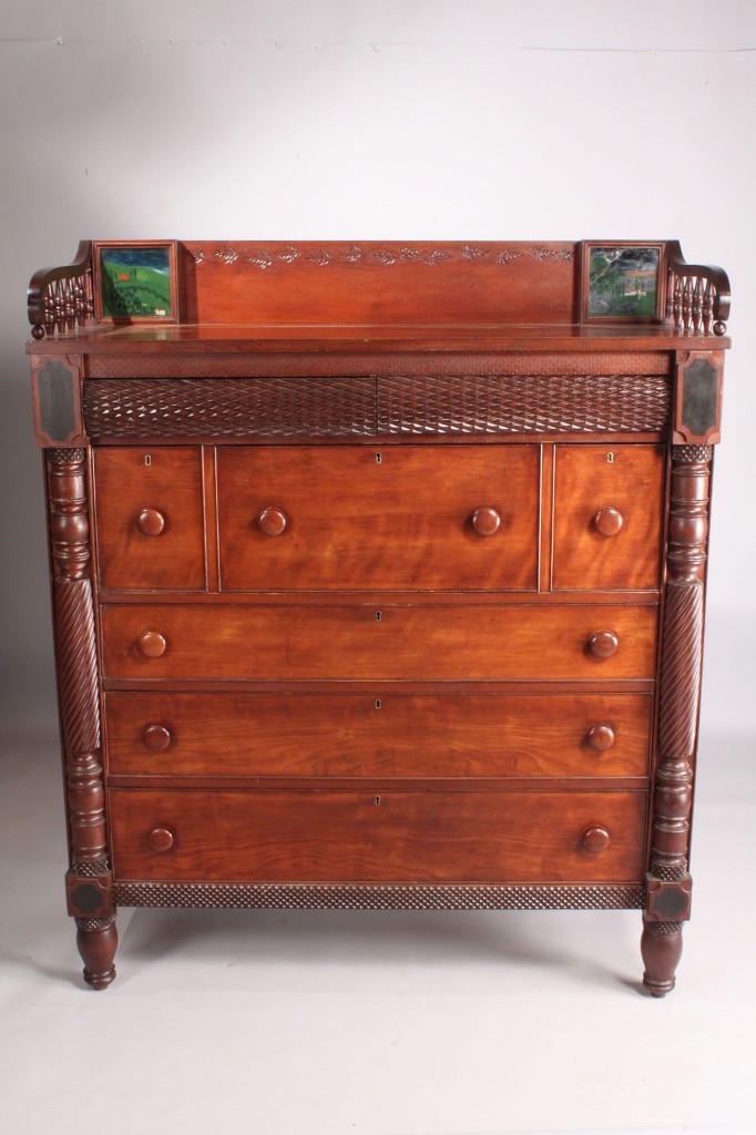 Lot 212: Classical Chest of Drawers with Eglomise Panels