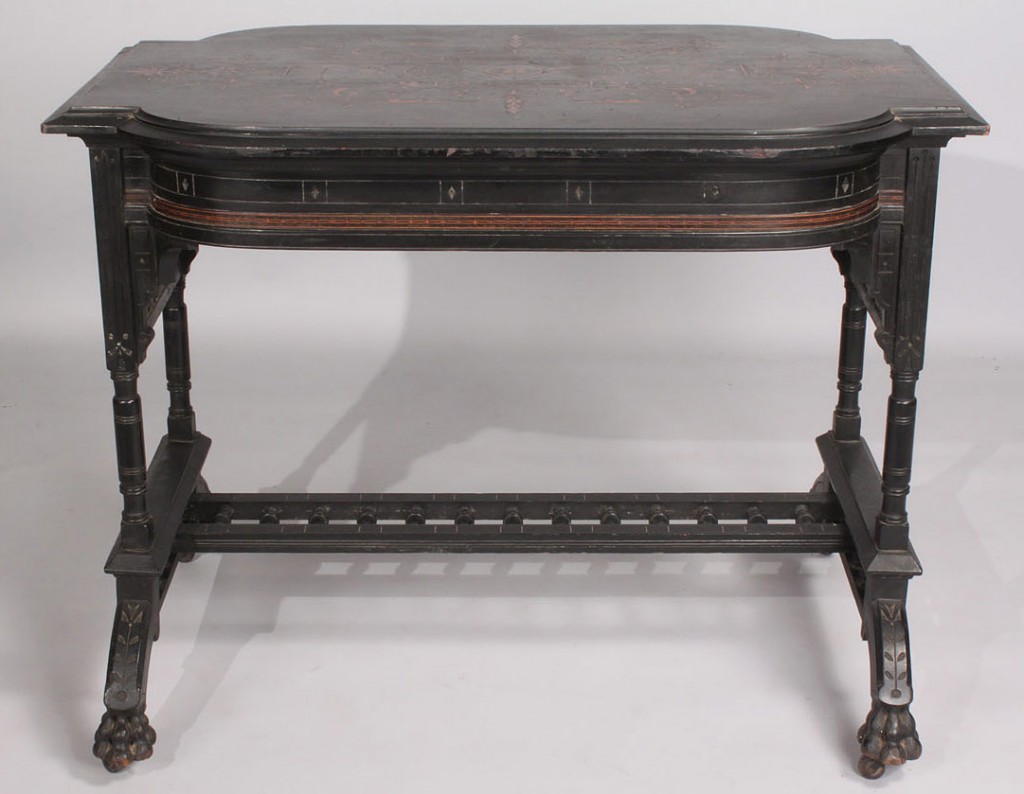Lot 217: Aesthetic Movement Library Table, possibly Herter