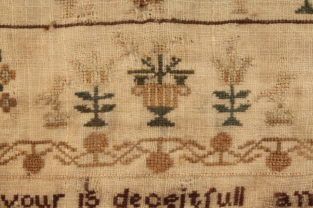 Lot 225: Silk on Linen Sampler, 1808