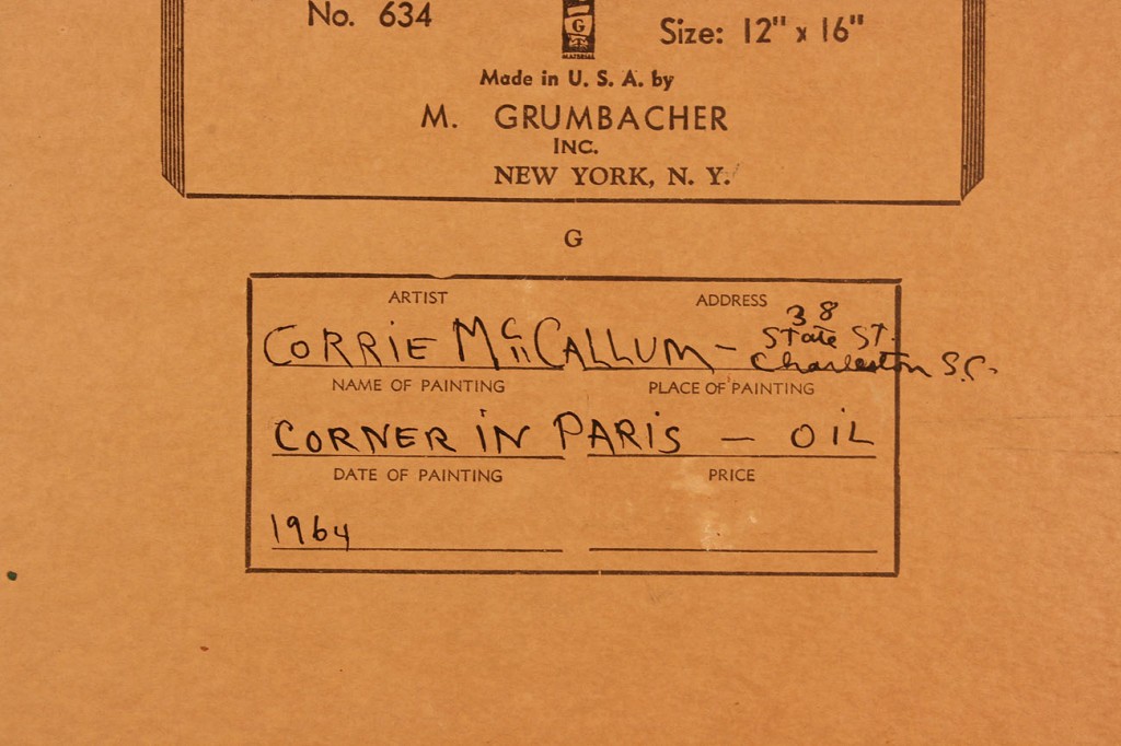 Lot 22: Corrie McCallum oil on board, Paris Street