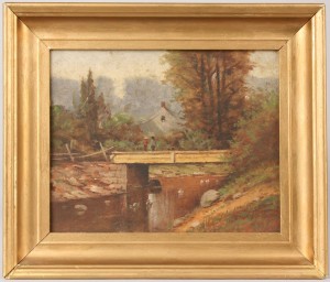 Lot 23: Thomas Campbell, Tennessee landscape with bridge