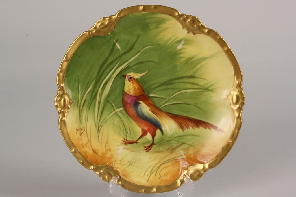 Lot 260: 8 Porcelain Plates, inc Limoges Game Bird Plates