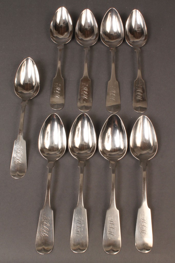 Lot 288: Lot of 9 Coin Silver Spoons, Albert Coles