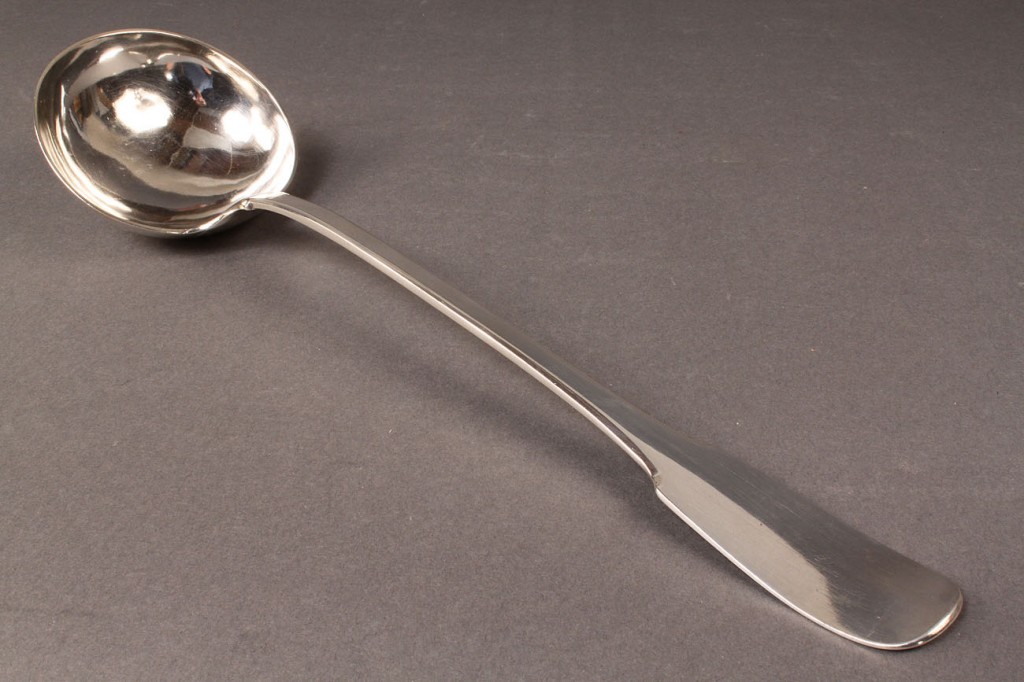 Lot 290: Coin silver soup or punch Ladle, A. Joubert