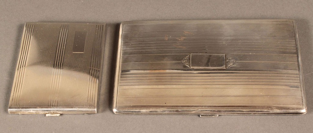 Lot 309: Lot of 2 Sterling Cigarette Cases, English and Ame