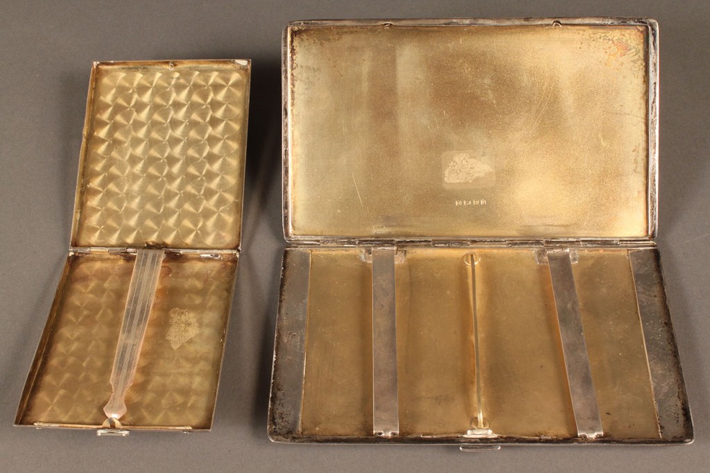 Lot 309: Lot of 2 Sterling Cigarette Cases, English and Ame