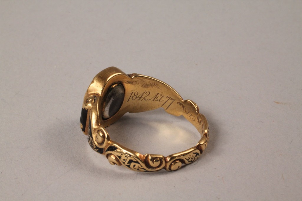 Lot 319: Victorian Cameo and Hair Work Mourning Ring