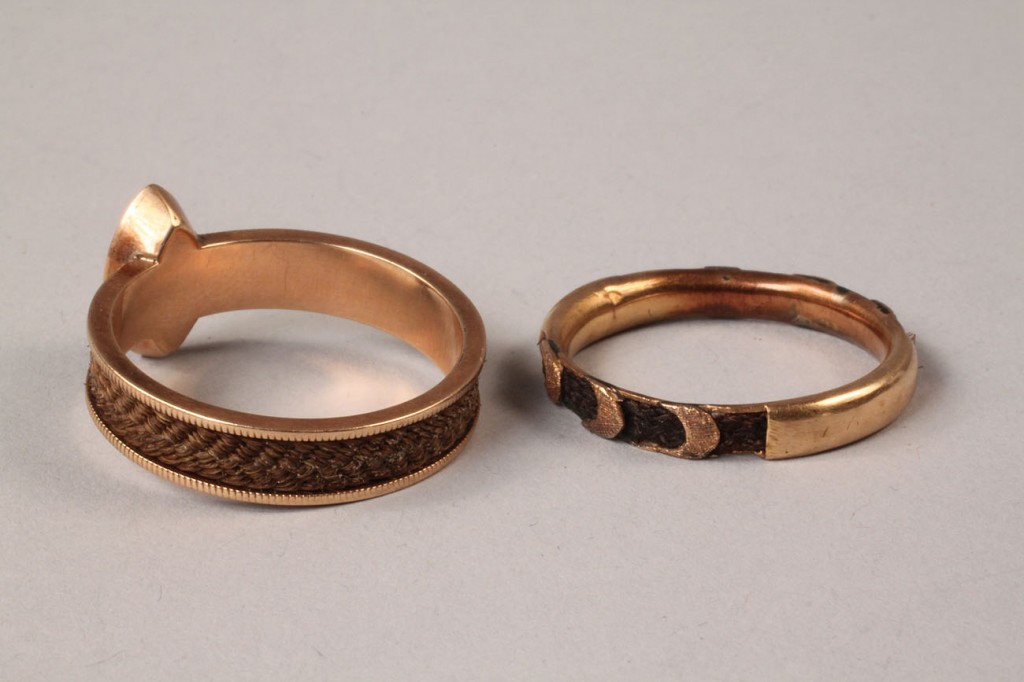 Lot 321: Two Victorian Hair Work mourning rings