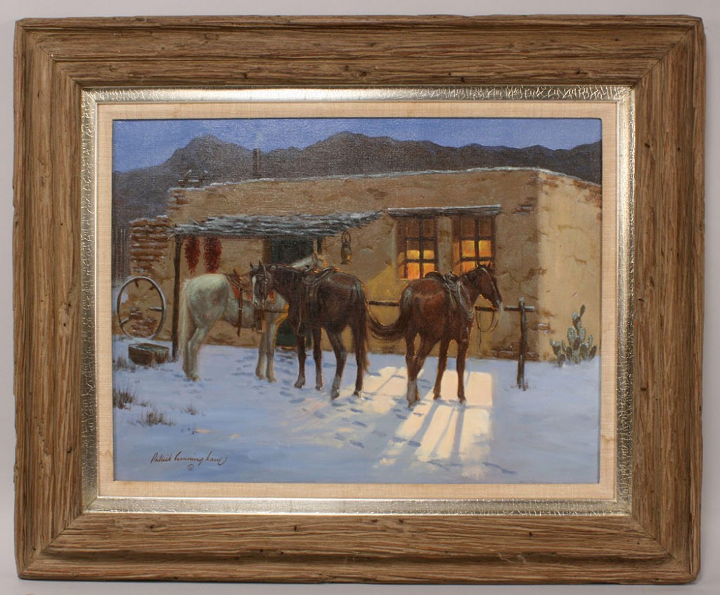 Lot 326: Patrick Cunningham, oil on canvas snow scene