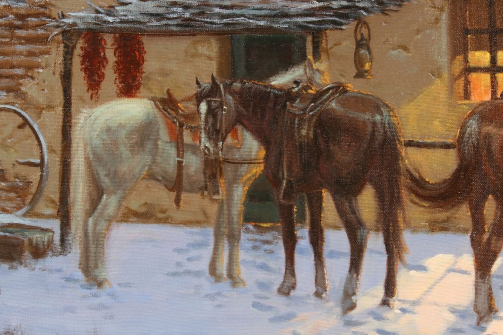 Lot 326: Patrick Cunningham, oil on canvas snow scene