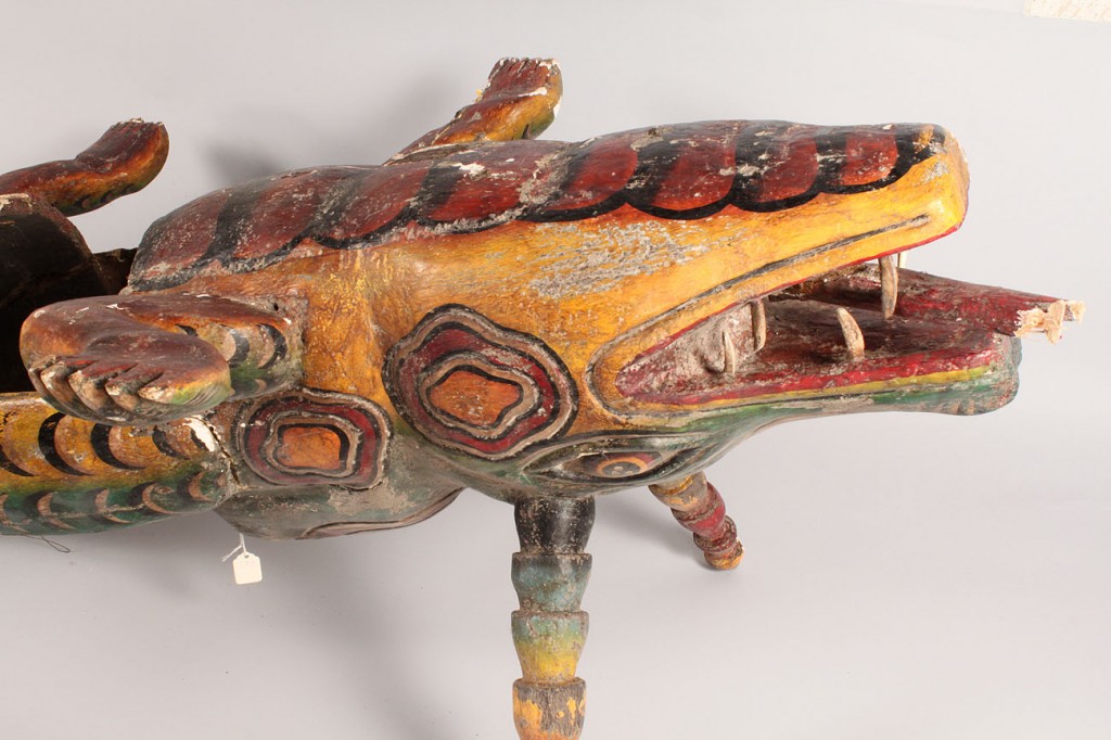 Lot 344: Mexican Folk Art body "Animal" mask, Alligator for