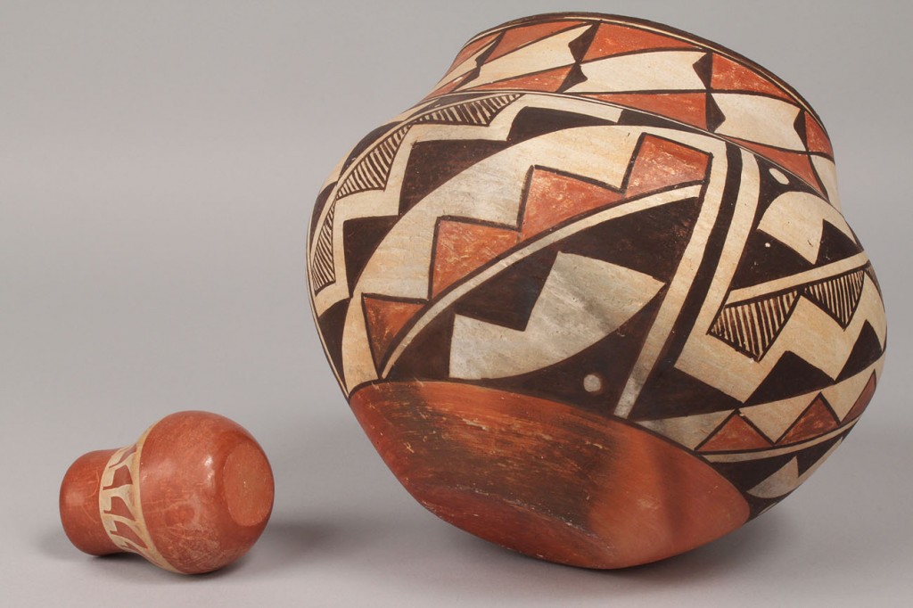 Lot 365: Acoma Pottery bowl and mini Pueblo vase