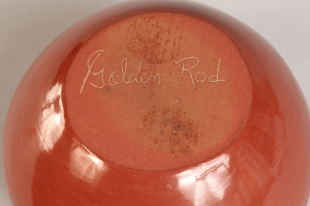 Lot 368: Santa Clara redware pot by Golden Rod, prize winne