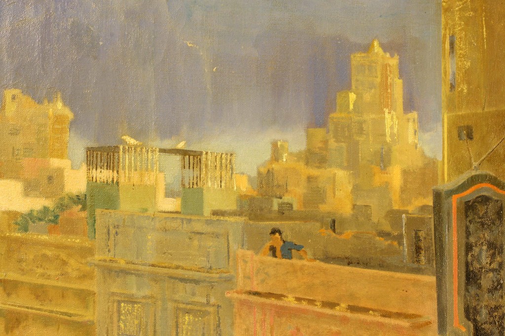 Lot 372: J. W. Rockefeller Street Scene, Oil on Canvas