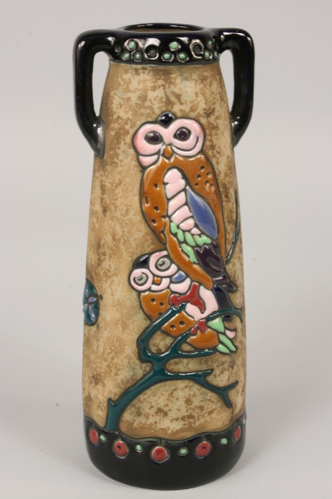 Lot 386: Amphora Vase with Owls