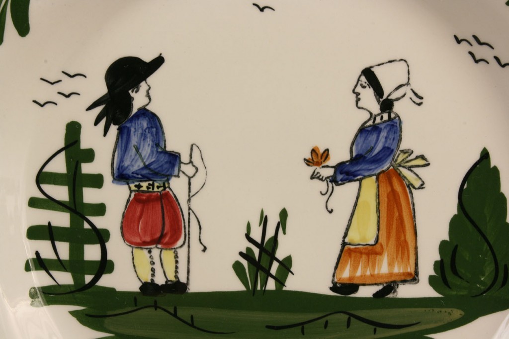 Lot 411: Blue Ridge Porcelain, "French Peasant" pattern, 13