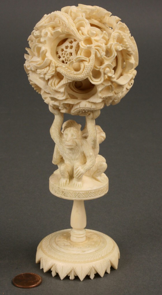 Lot 430: Asian carved ivory puzzle ball