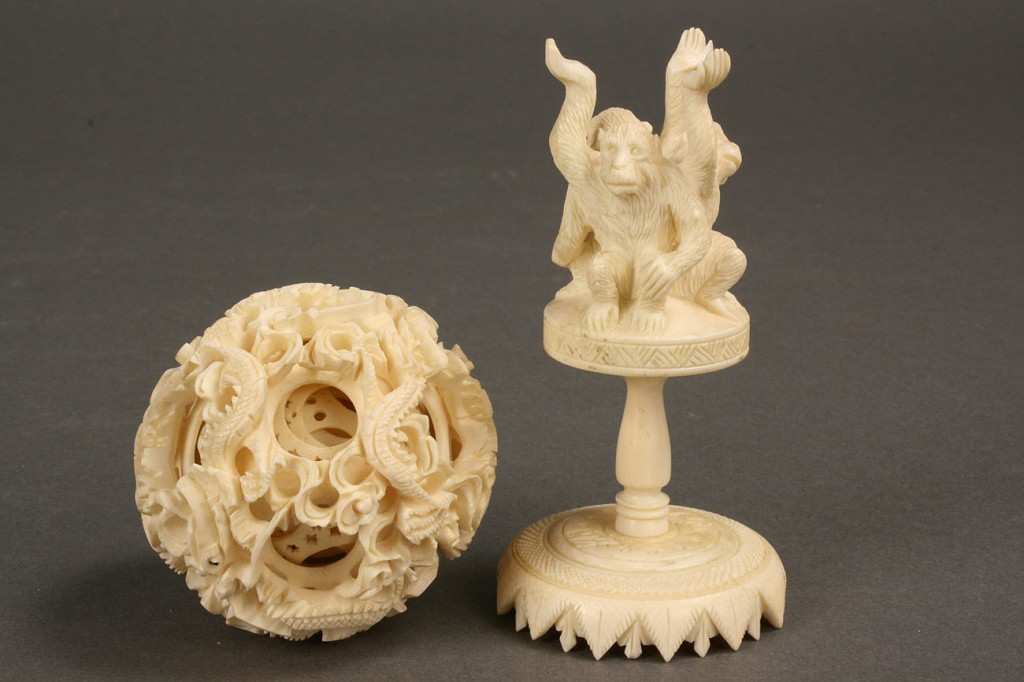 Lot 430: Asian carved ivory puzzle ball