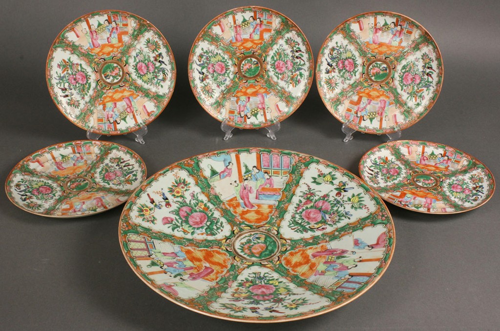 Lot 437: Rose Medallion Charger and 5 plates