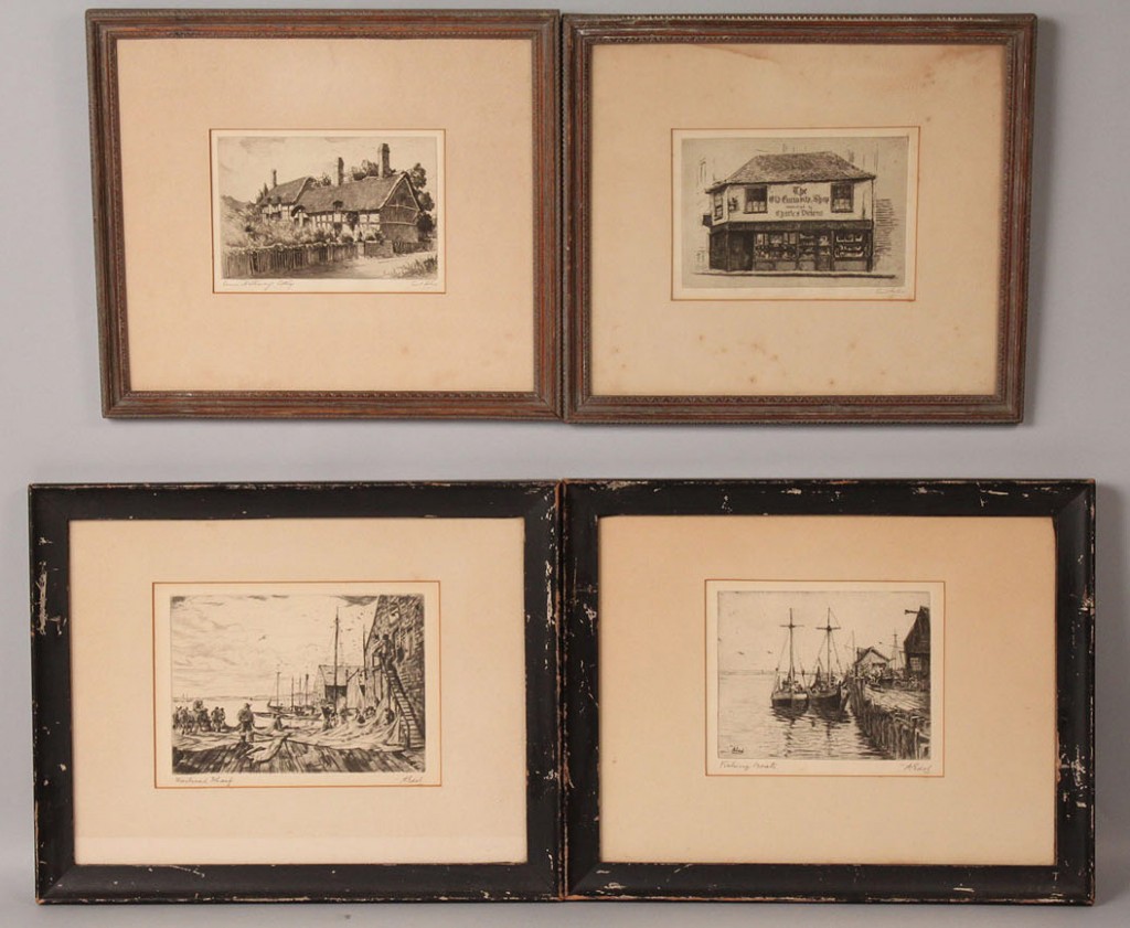 Lot 463: Albert Edel and Cecil Forbes, lot of 4 etchings