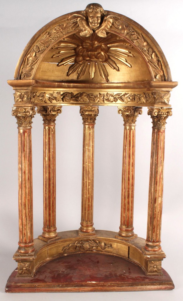 Lot 46: Carved Giltwood Tabernacle, 19th c.