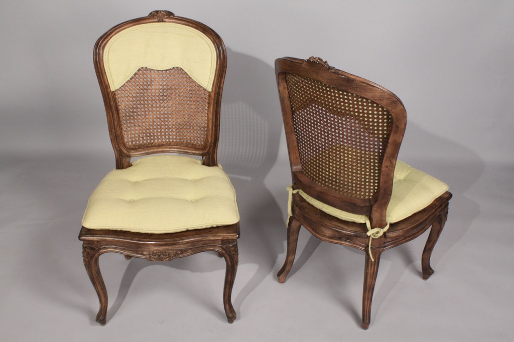 Lot 479: Louis XV table and pair of chairs