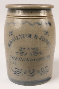 Lot 484: Pennsylvania Stoneware Jar, Hamilton & Jones