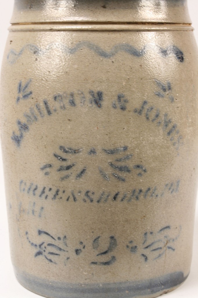 Lot 484: Pennsylvania Stoneware Jar, Hamilton & Jones