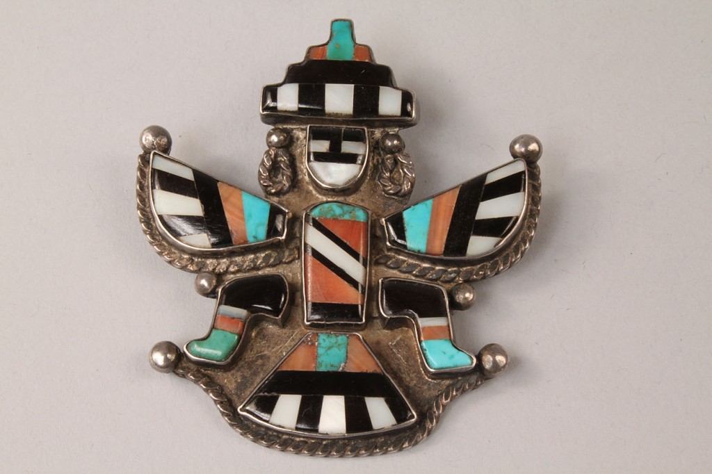Lot 498: Zuni Eagle Dancer Sterling Pin
