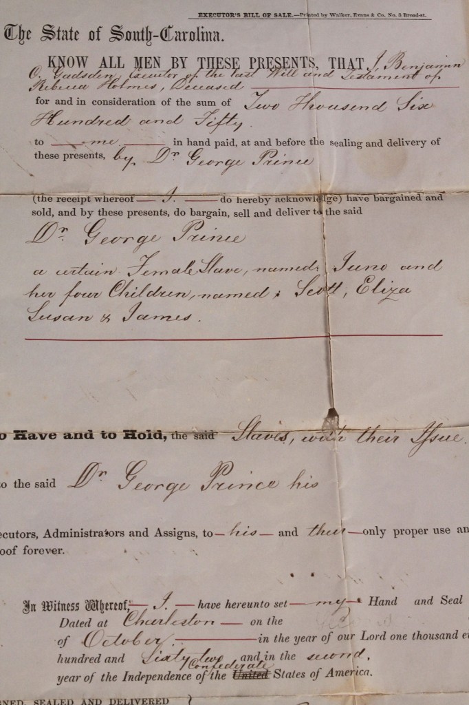 Lot 4: 1862 Confederate South Carolina Slave Document