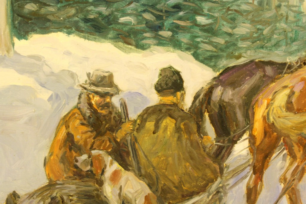 Lot 528: Russian School, Winter Scene, Oil on Canvas