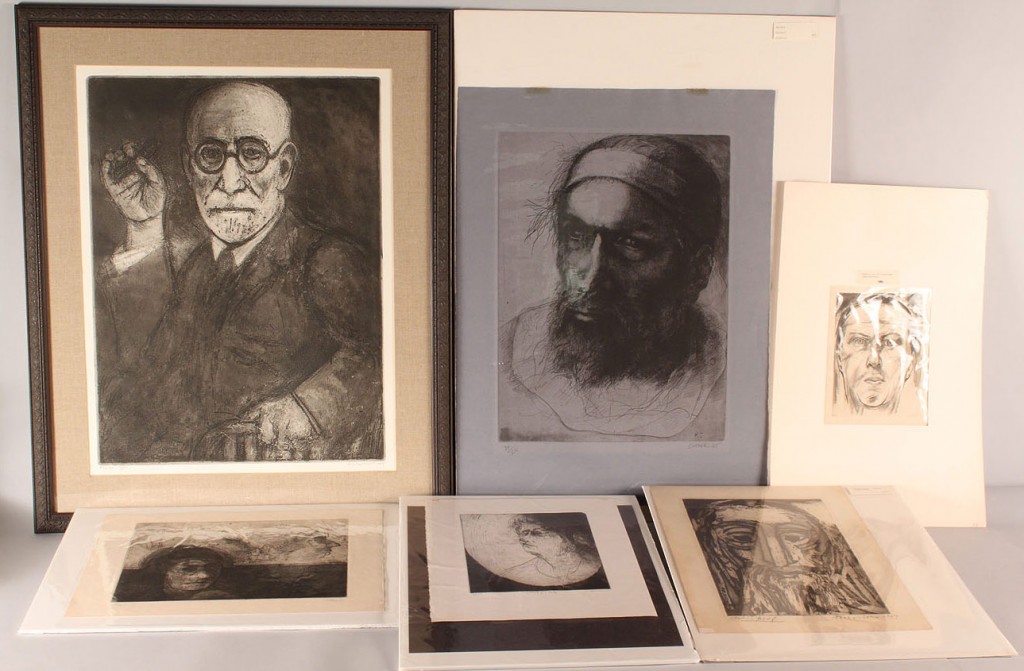 Lot 536: Lot of 6 etchings and lithos including Marx, Hamme