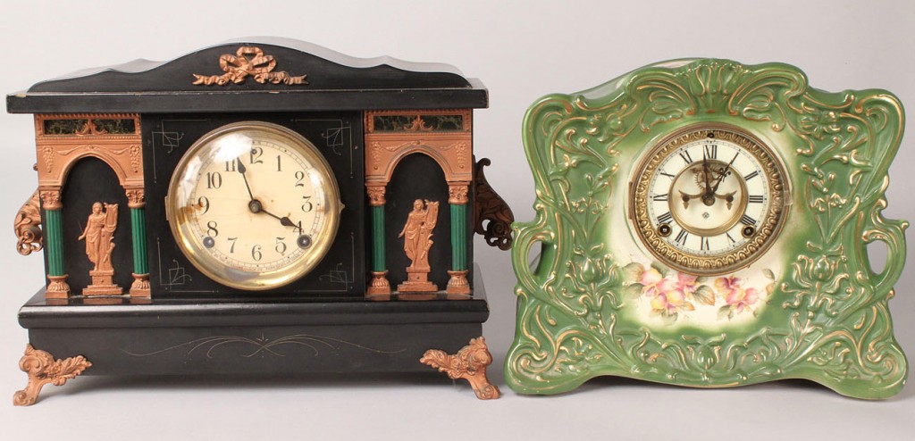 Lot 557: Lot of Two Clocks, Mantle & French Style