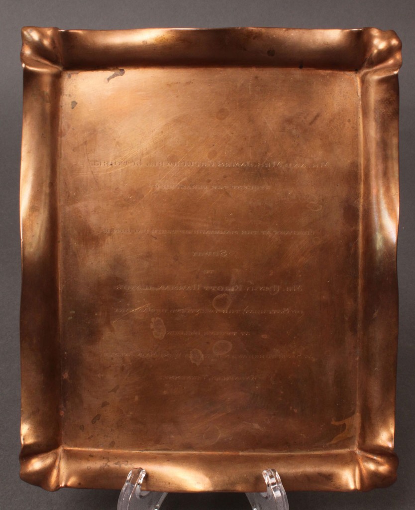 Lot 570: Copper Tiffany & Co. Printer's Plate