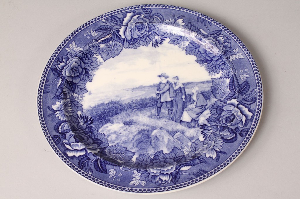 Lot 576: Assorted Flow Blue and Staffordshire Plates, 75 pi